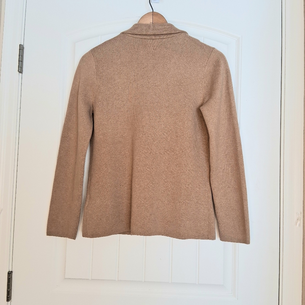 NEW J. Crew Factory Schoolboy Cotton Knit Sweater Blazer Sz Small Camel NWT - Picture 3 of 11